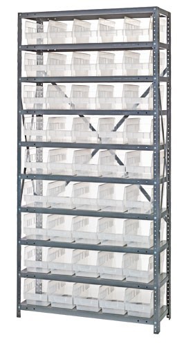 Clear-view quantum 6" store-more shelf bin units 