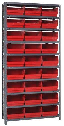 Steel Shelving Shelf Bin System 18" x 36" x 75" Red