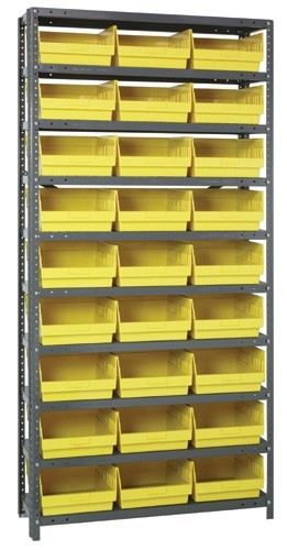 Steel Shelving Shelf Bin System 18" x 36" x 75" Yellow