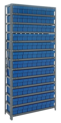 Euro Drawers Shelving System 12" x 36" x 75" Blue