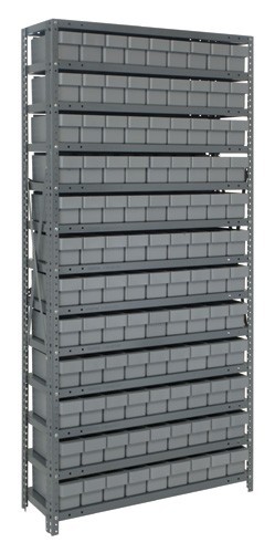 Euro Drawers Shelving System 12" x 36" x 75" Gray