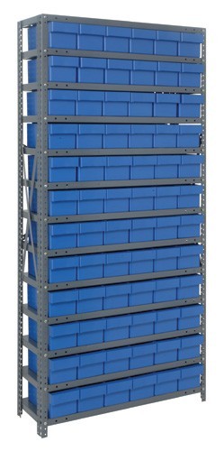 Euro Drawers Shelving System 12" x 36" x 75" Blue