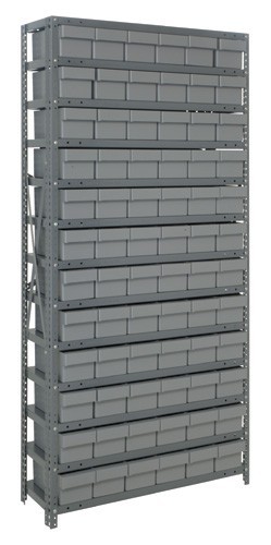 Euro Drawers Shelving System 12" x 36" x 75" Gray