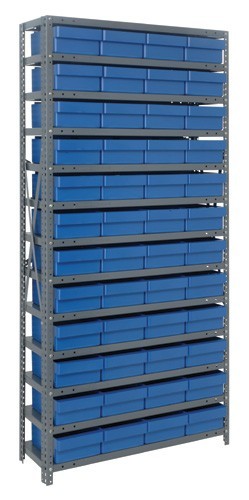 Euro Drawers Shelving System 12" x 36" x 75" Blue