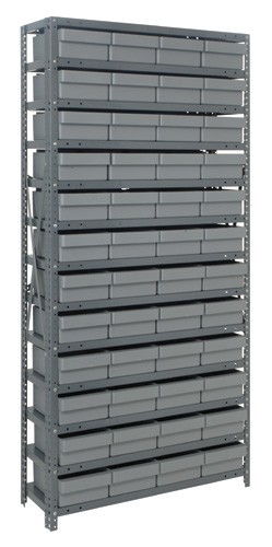 Euro Drawers Shelving System 12" x 36" x 75" Gray