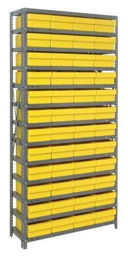 Euro Drawers Shelving System 12" x 36" x 75" Yellow