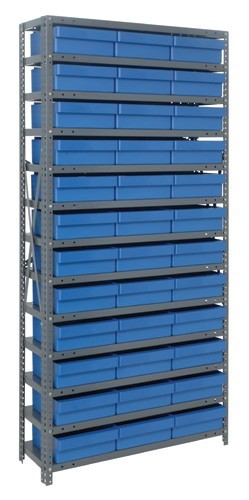 Euro Drawers Shelving system 12" x 36" x 75" Blue