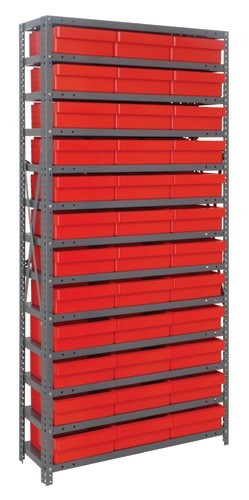 Euro Drawers Shelving system 12" x 36" x 75" Red