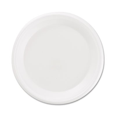 Non-Laminated Foam Plates, 9 Inches, White, 125/Pack