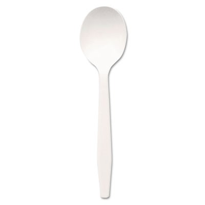Plastic Tableware, Mediumweight Soup Spoons, White