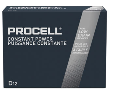 Batteries 'D' Alkaline Duracell Procell 12/BOX