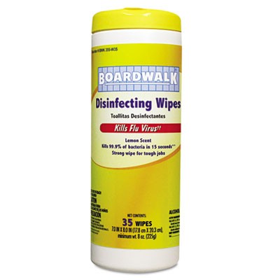 Disinfecting Wipes, 8x7, Lemon Scent, 35 Wipes/Canister