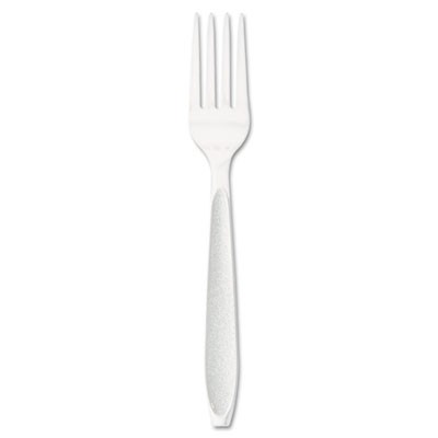 Impress Heavyweight Full-Length Polystyrene Cutlery, Fork, White