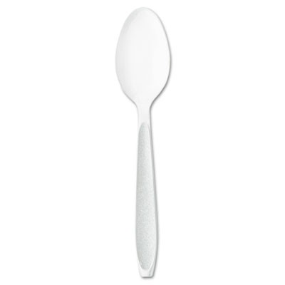 Impress Heavyweight Full-Length Polystyrene Cutlery, Teaspoon, White