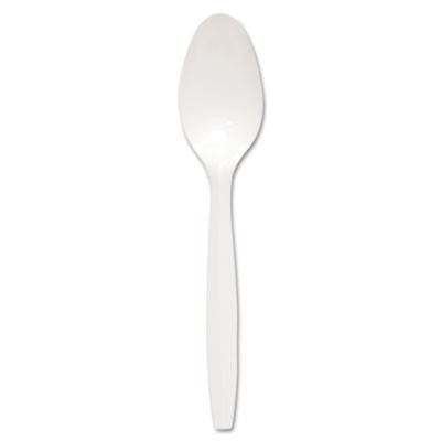 Mediumweight Polypropylene Teaspoons, White, Regal Design