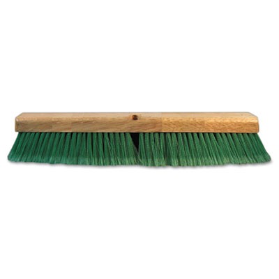 Push Broom Head, 3" Green Flagged Recycled PET Plastic, 24"