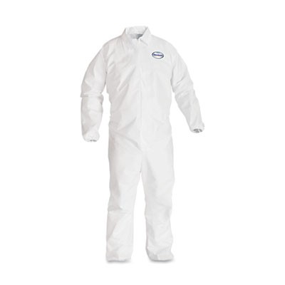 KLEENGUARD A40 Elastic-Cuff Coveralls, White, Large