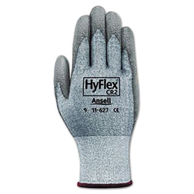 HyFlex 627 Light-Duty Gloves, Size 10 (X-Large), Dyneema/Lycra/Polyurethane, Gray