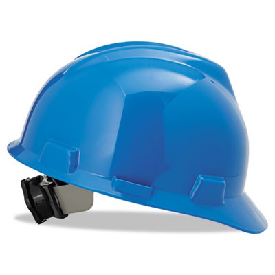 V-Gard Hard Hats with Fas-Trac Ratchet Suspension, Standard Size 6 1/2 - 8, Blue