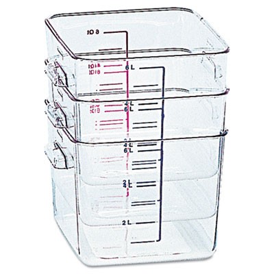 SpaceSaver Square Containers, 8qt, 8 4/5w x 8 3/4d x 8 3/4h, Clear