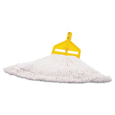 Finish Mop Heads, Nylon, White, Medium