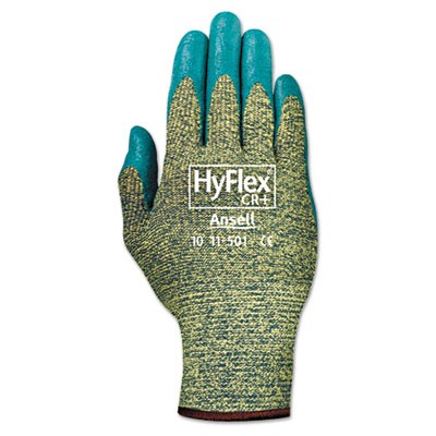 HyFlex 501 Medium-Duty Gloves Size 8 (Medium) Kevlar/Nitrile Blue/Green