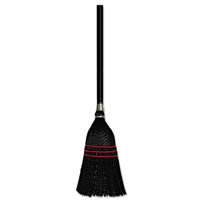 Broom Lobby Plastic 39 1/2" Handle Black 12/CS