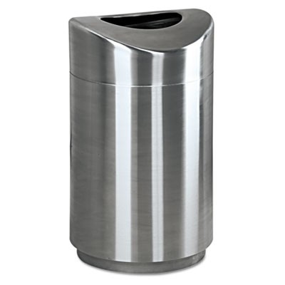 Eclipse Open Top Waste Receptacle, Round, Steel, 30 gal, Stainless Steel