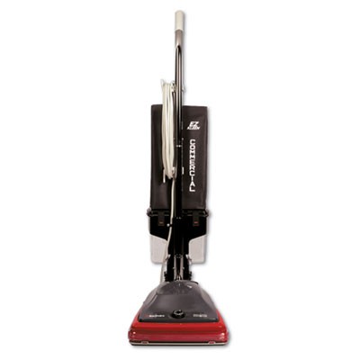 Commercial Lightweight Bagless Upright Vacuum, 14 lbs, Gray/Red