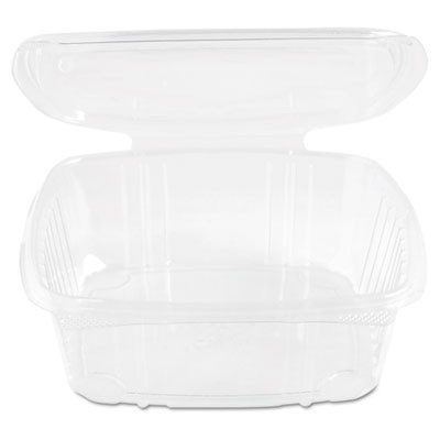 Clear Hinged Deli Container, Plastic, 48 oz, 8x8-1/2x2-1/2, 100/Bag