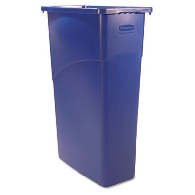 Slim Jim Waste Receptacle, Rectangular, Plastic, 23 gal