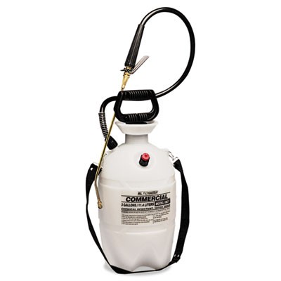 Commercial-Grade Sprayer w/Flat Fan Nozzle, 3 Gallon, Polyethylene, White/Black