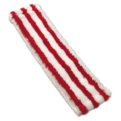 Microfiber Mop Head, 16x5, Medium-Duty 7mm Pile, Red/White