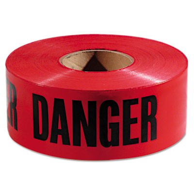 Danger Barricade Tape, 3 in x 1000 ft