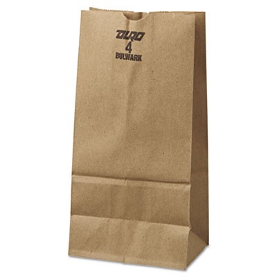 4# Paper Bag, 50-Pound Base Weight, Brown Kraft, 5x3.33x9-3/4, 500-Bundle