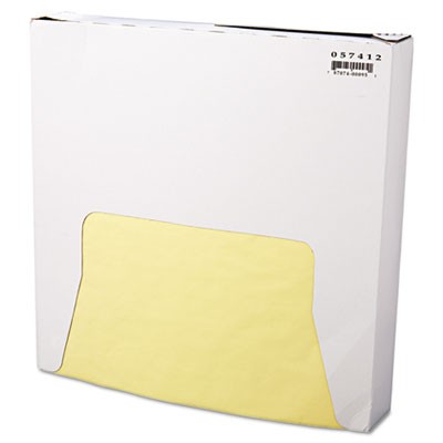 Grease-Resistant Wrap/Liner, 12x12, Yellow, 1000/Pack