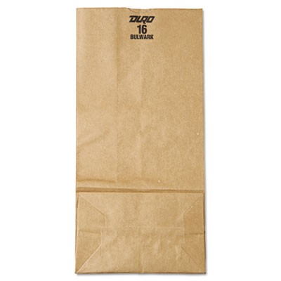 16# Paper Bag, 57-lb Base Weight, Brown Kraft, 7-3/4x4-13/16x16