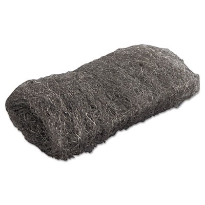 Industrial-Quality Steel Wool Hand Pad, #1 Medium, 16 per Pack