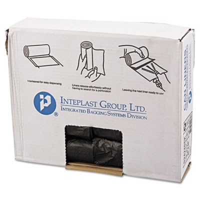 High-Density Can Liner, 24x24, 10-Gallon, 6 Micron, Black, 50/Roll ...