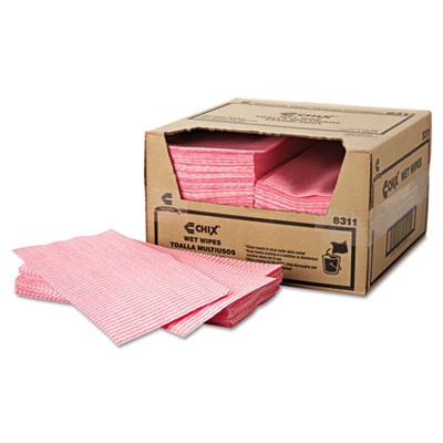 Wet Wipes, 11 1/2x24, White/Pink