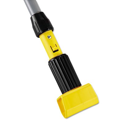 Gripper Vinyl-Covered Aluminum Mop Handle, 54", Gray/Yellow