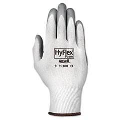 HyFlex Foam Gloves, White/Gray, Size 9 (Large)