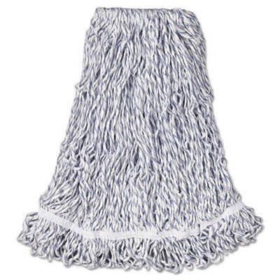 Web Foot Finish Mops, Cotton/Synthetic, White, Large, 1-in. White Headband