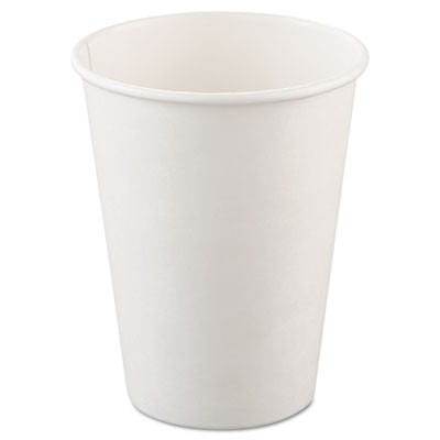 Cup paper hot 12oz white 1000/cs unprint