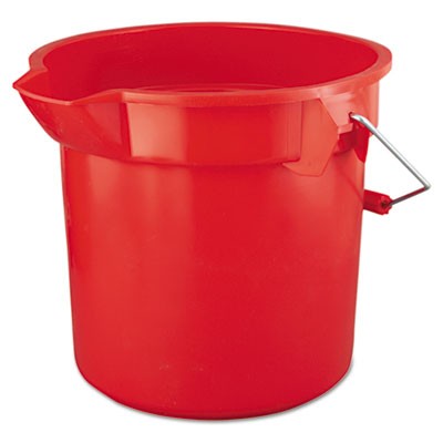 14-Quart BRUTE Round Utility Pail, Plastic, 12dia x 11 1/4h, Red