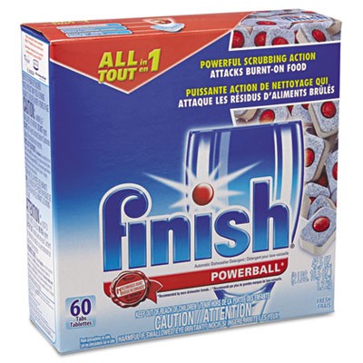 Powerball Dishwasher Tabs, Fresh Scent, 42.5oz Box, 4 Boxes/Case