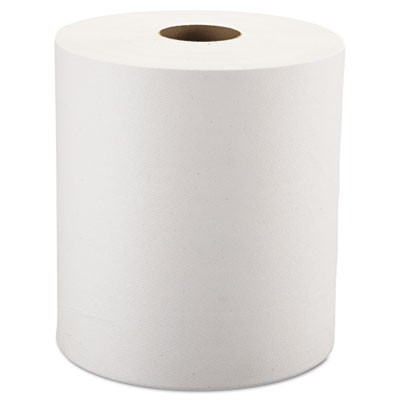 Nonperforated Paper Towel Roll, One-Ply, White, 8x800'