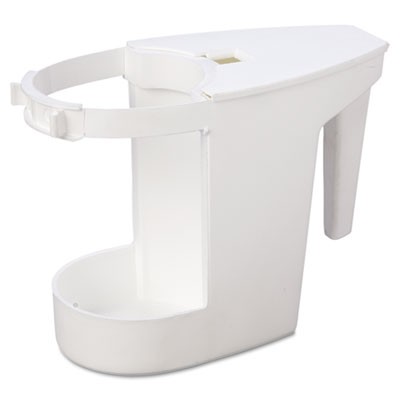 Toilet Caddy & Brush, White, Caddy