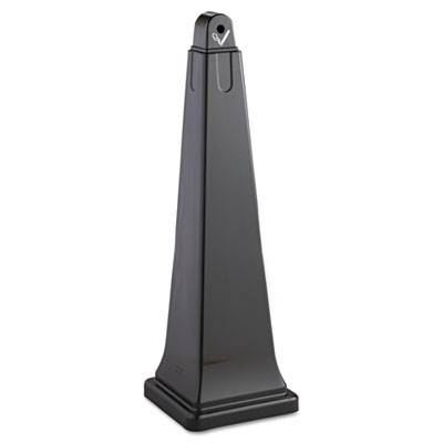 GroundsKeeper Cigarette Waste Collector, Pyramid, Plastic/Steel, Black