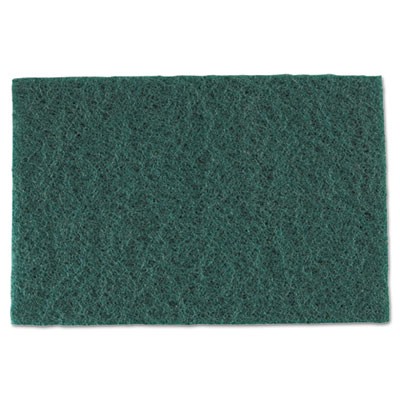 Medium-Duty Scouring Pad, 6x9, Green, 10 per Pack